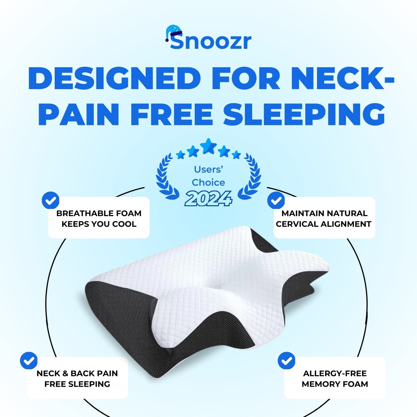 Snoozr© Contour Relief Pillow